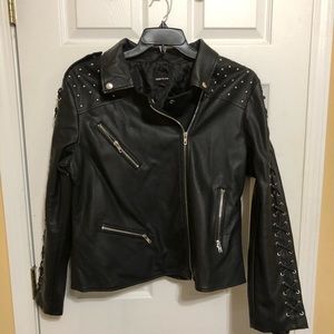 Black leather jacket